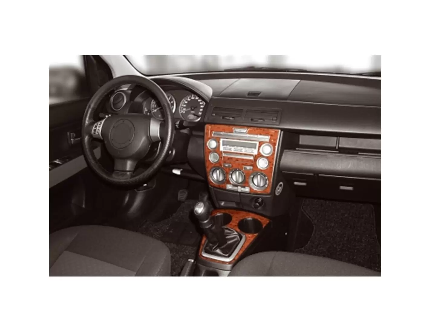 Mazda Mazda 2 02.03 - 12.06 3D Inleg dashboard Interieurset aansluitend en pasgemaakt op he 4 -Teile