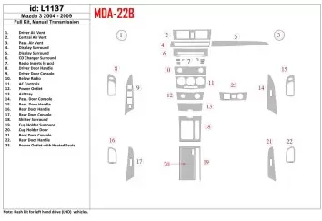 Mazda Mazda3 2004-2009 Manual Gear Box, With NAVI Interior BD Dash Trim Kit