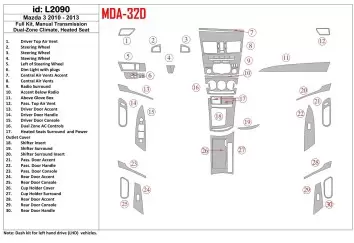 Mazda Mazda3 2010-2013 Full Set, Manual Gear Box, two-zone climate control, Heated Seats BD Interieur Dashboard Bekleding Volhou