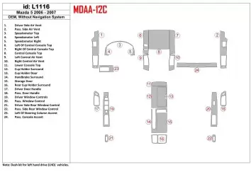 Mazda Mazda5 2006-2007 OEM, Without NAVI Interior BD Dash Trim Kit