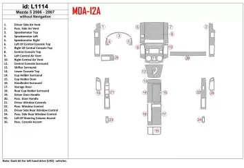 Mazda Mazda5 2006-2007 Without NAVI BD Interieur Dashboard Bekleding Volhouder