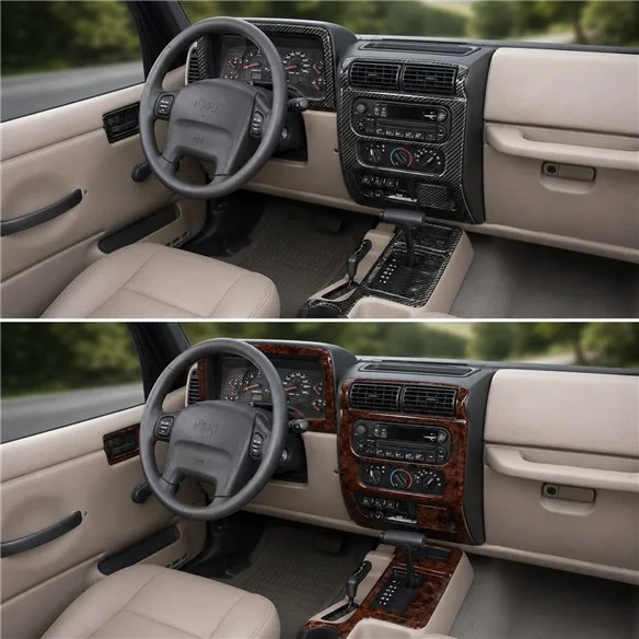 Jeep Wrangler 2003-2006 set completo kit rivestimento cruscotto e interni 3D
