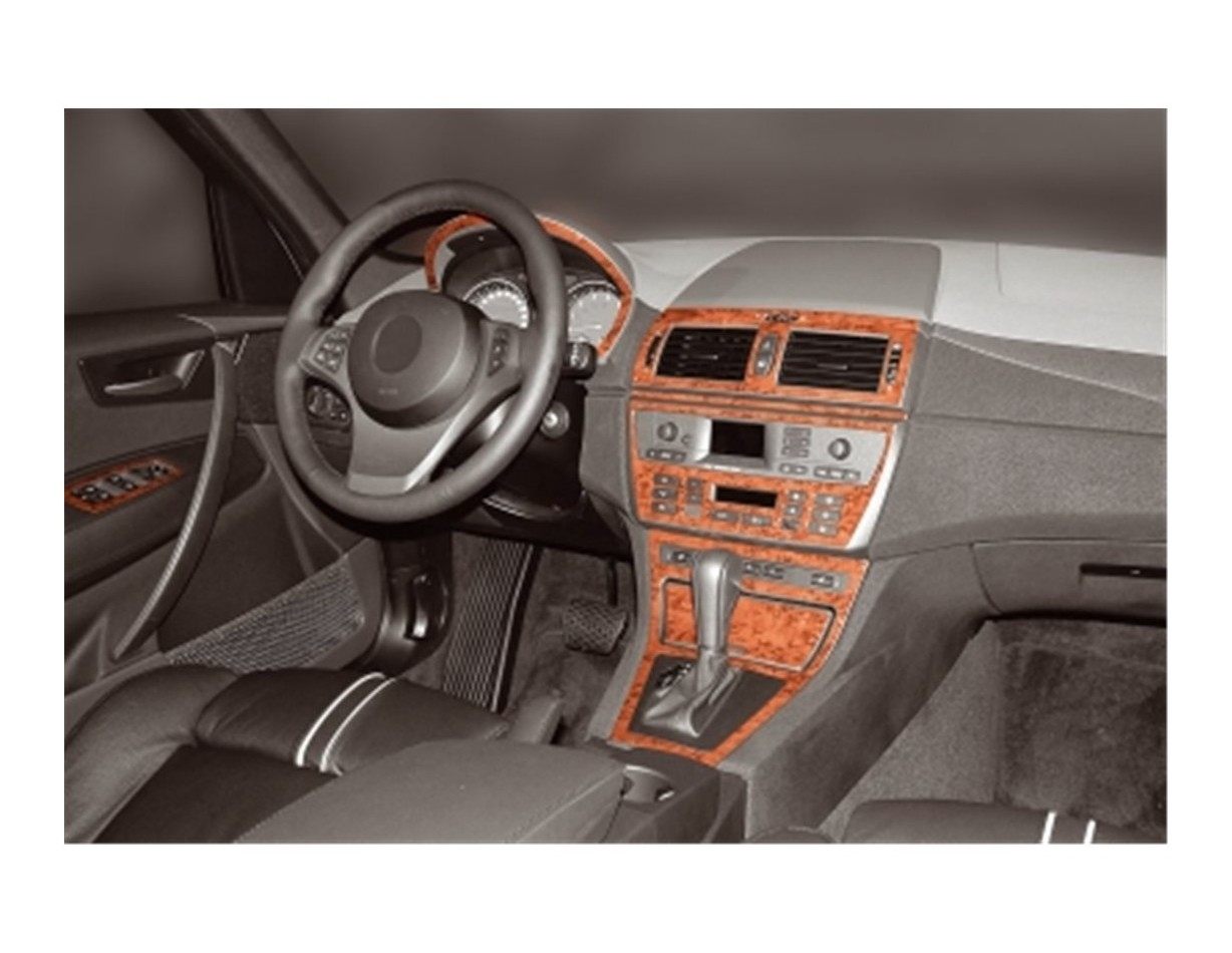 BMW X3 E83 09.2003 3D Inleg dashboard Interieurset aansluitend en pasgemaakt op he 12 -Teile