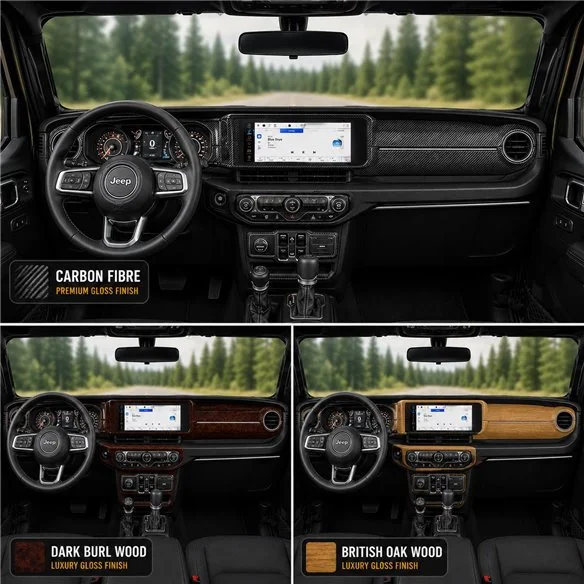 Jeep Wrangler Unlimited Rubicon 2024 kit de molduras interiores para salpicadero 35 piezas