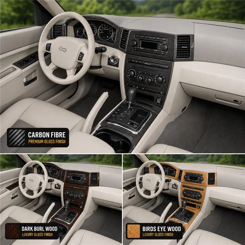 Jeep Grand Cherokee 2005-2007 Full Set, Without NAVI Interior Dashboard Trim Kit Dash Trim Dekor