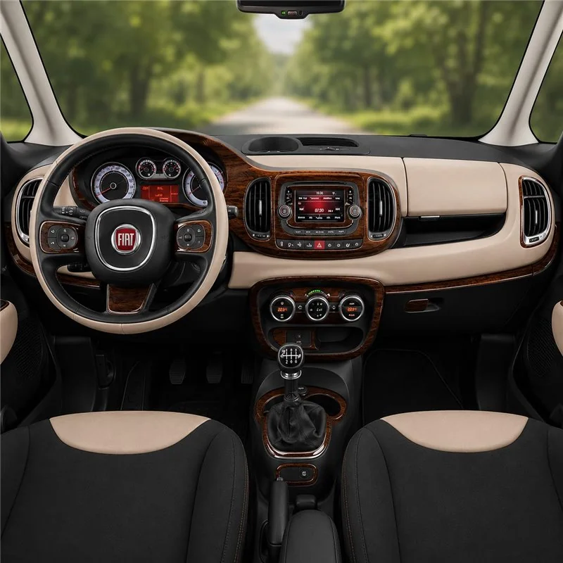 Fiat 500L 2012-2018 3D dashboard trim kit, 39 parts