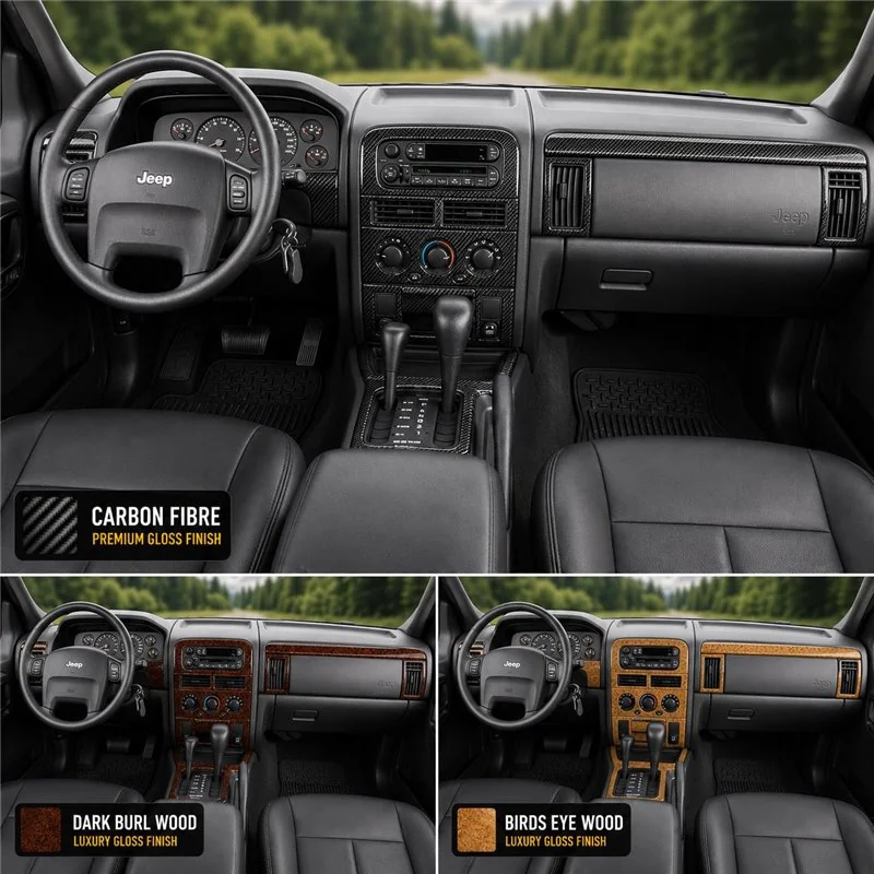 Jeep Grand Cherokee 2003-2004 Full Set, Overland, Limited, Laredo Interior Dashboard Trim Kit Dash Trim Dekor