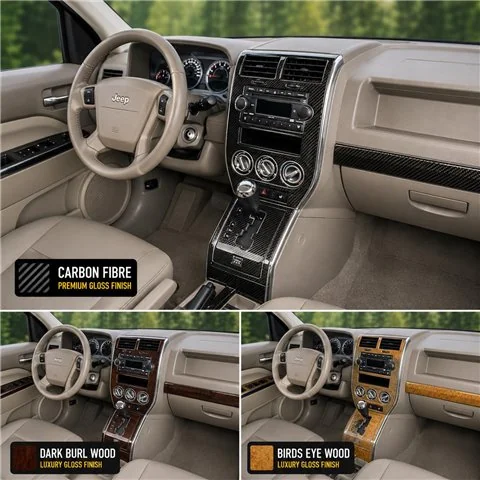 Jeep Compass 2007-2008 Automatic Gear, sin navegador, caja manual Window Controls kit de molduras interiores para salpicadero 2