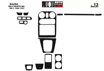 Mazda MX-5 Miata NA Mk1 1989–1997 3M 3D Interior Dashboard Trim Kit Dash Trim Dekor 13-Parts