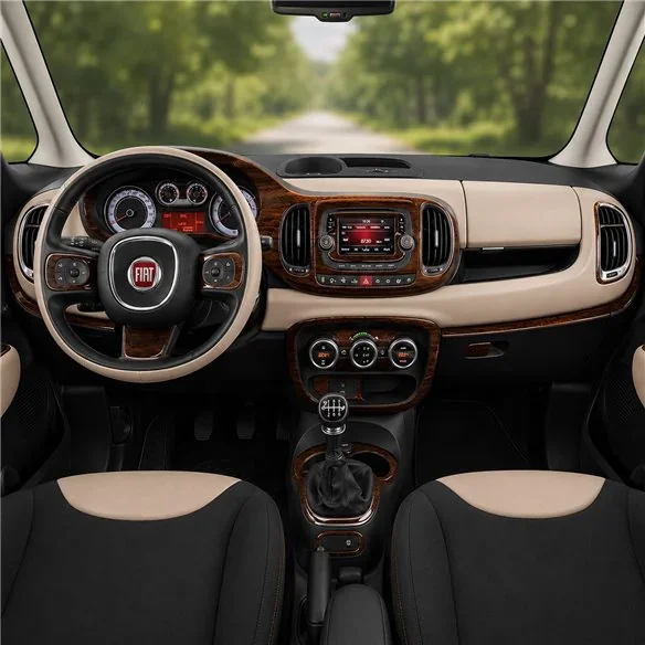 Fiat 500L 2012-2018 kit décor tableau de bord 3D, 27 pièces