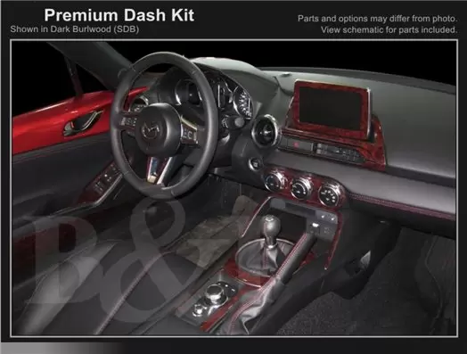  Accesorios para coche Mazda MX-5 Miata ND Mk4 2015-2020 3D Interior Dashboard Trim Kit Dash Trim Dekor 25-Parts