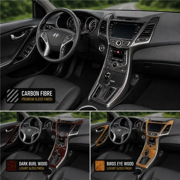 Hyundai Elantra Coupe 2011-heden Full Set, With NAVI interieur dashboard decoratieset dashboard decor