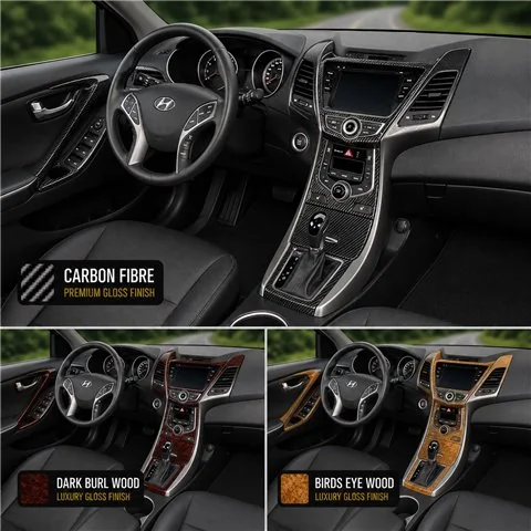 Hyundai Elantra 2011-in poi Coupe; set completo; senza navigatore kit rivestimento cruscotto e interni 3D 2