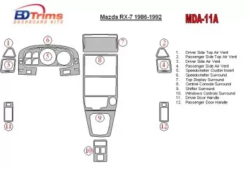 Mazda RX-7 1986-1992 Full Set Decor de carlinga su interior