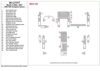 Mazda RX-7 1993-1995 Full Set, 5 Parts set BD Interieur Dashboard Bekleding Volhouder