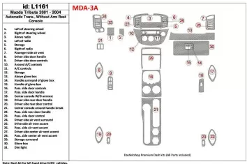 Mazda Tribute 2001-2004 Automatic Gearbox , Without Armrest Console BD Interieur Dashboard Bekleding Volhouder