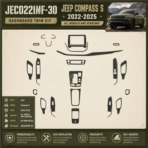 Jeep Compass S 2022-2025 3D Cockpit Dekor Interieurleisten Set 30-teilig