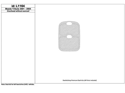 Mazda Tribute 2001-2004 Overhead Console, Without Sunroof Cruscotto BD Rivestimenti interni