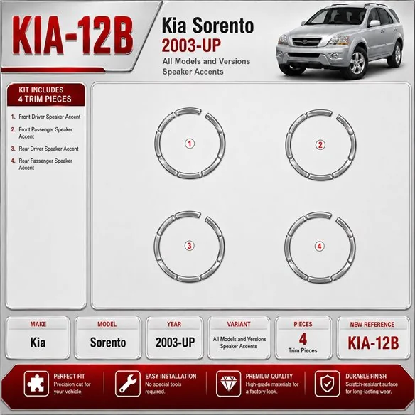 KIA Sorento 2003-UP Speaker Accents Interior Dashboard Trim Kit Dash Trim Dekor