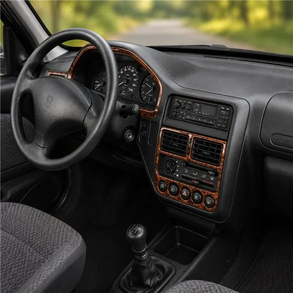 Peugeot 106 1991-1996 3D dashboard trim kit, 12 parts