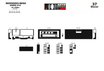 Mercedes 814 Vario 10.1996 3M 3D Interior Dashboard Trim Kit Dash Trim Dekor 37-Parts