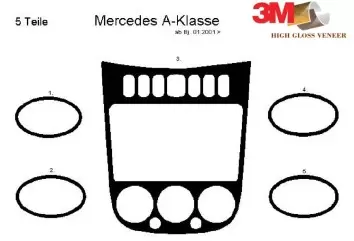Mercedes A-Class W168 02.01-06.04 3D Decor de carlinga su interior del coche 5-Partes