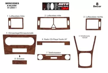 Mercedes A-Class W169 B-Class W245 07.2004 3M 3D Interior Dashboard Trim Kit Dash Trim Dekor 11-Parts