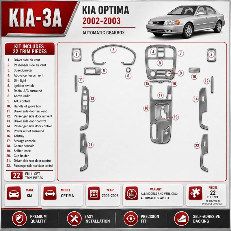 Kia Optima 2002-2003 Automatic Gearbox interieur dashboard decoratieset dashboard decor