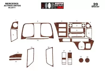 Mercedes Actros Antos 09.2011 3M 3D Interior Dashboard Trim Kit Dash Trim Dekor 20-Parts