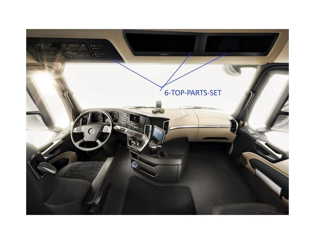 Mercedes Actros Antos 09.2011 3D Inleg dashboard Interieurset aansluitend en pasgemaakt op he 6-Parts
