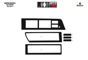 Mercedes Actros Antos 09.2011 3D Inleg dashboard Interieurset aansluitend en pasgemaakt op he 6-Parts