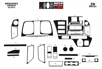 Mercedes Actros Antos 09.2016 3M 3D Interior Dashboard Trim Kit Dash Trim Dekor 26-Parts