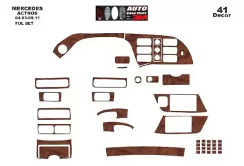 Mercedes Actros Full Set 04.03 - 08.11 3D Inleg dashboard Interieurset aansluitend en pasgemaakt op he 42 -Teile