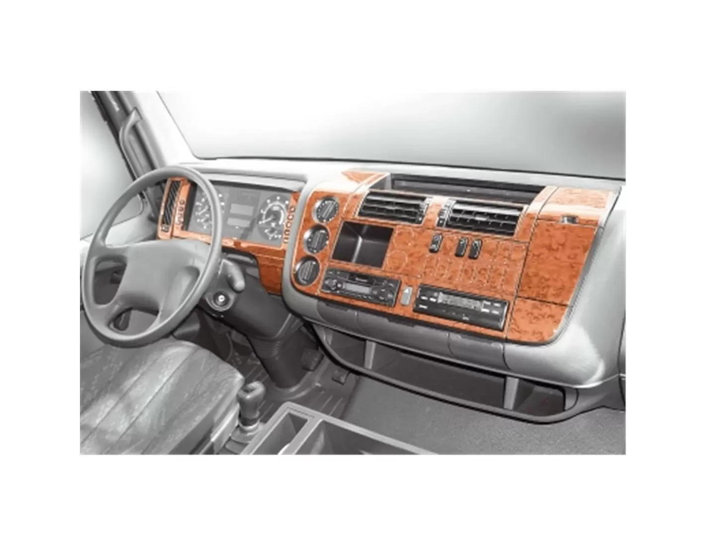 Mercedes Atego-Axor 12.01-10.04 3M 3D Interior Dashboard Trim Kit Dash Trim Dekor 51-Parts