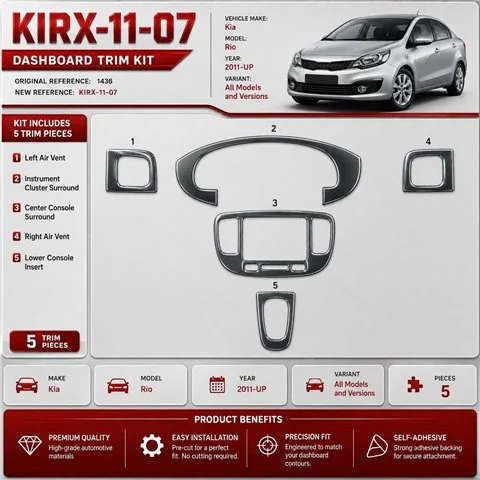 Kia Rio 2011-heute 3D Cockpit Dekor Interieurleisten Set 7-teilig
