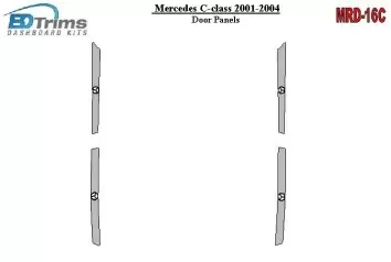 Mercedes Benz C Class 2001-2004 Door panels BD Kit la décoration du tableau de bord - 1 - habillage decor de tableau de bord