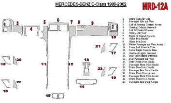 Mercedes Benz E Class W210 1998-2002 Ensemble Complet BD Kit la décoration du tableau de bord - 2 - habillage decor de tableau d