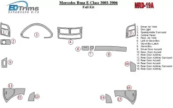 Mercedes Benz E Class W211 2003-UP Full Set Interior BD Dash Trim Kit