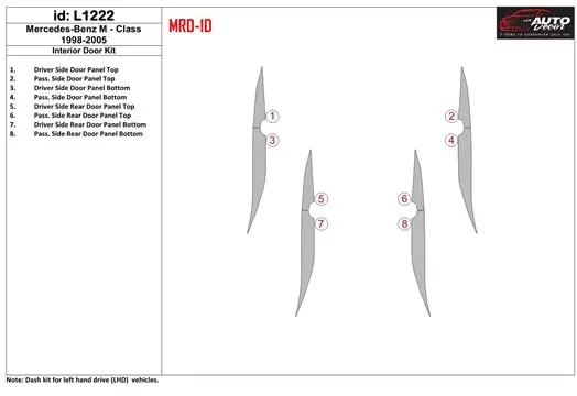 Mercedes Benz M Class 1998-2005 Interior Doors Kit Interior BD Dash Trim Kit