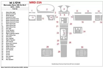 Mercedes Benz 450 SL/SLC 1973-1978 Full Set Interior BD Dash Trim Kit