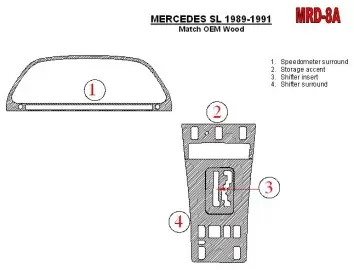 Mercedes Benz SL R129 Class 1989-1991 Full Set BD Interieur Dashboard Bekleding Volhouder