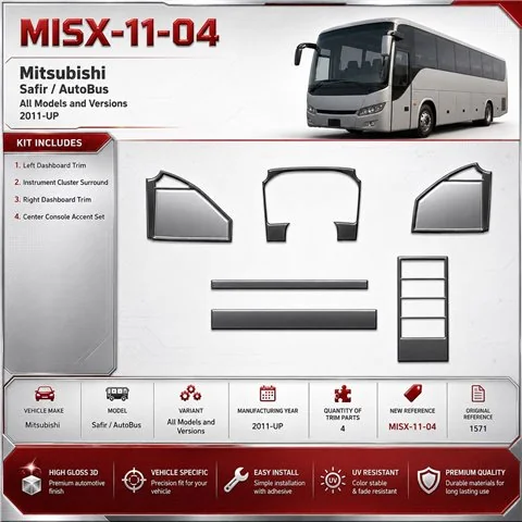 Mitsubishi Safir 2011-Actualidad kit 3D de molduras interiores para salpicadero 4 piezas