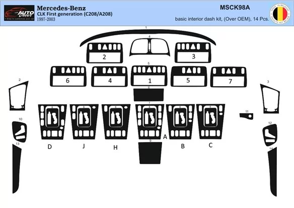 Mercedes clk interior store trim kit