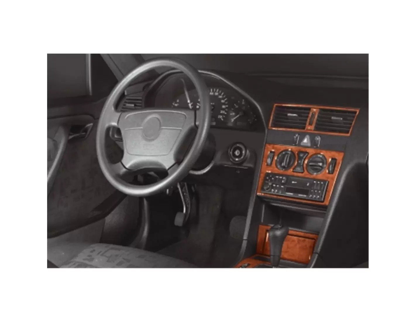 Mercedes C-Class W202 09.95-05.97 3M 3D Interior Dashboard Trim Kit Dash Trim Dekor 12-Parts