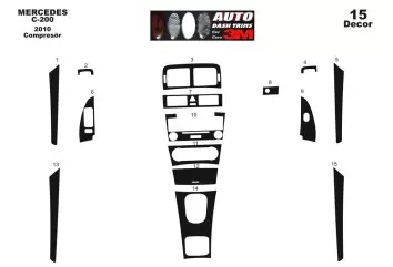 Mercedes C-Class W203 05.2005 3M 3D Interior Dashboard Trim Kit Dash Trim Dekor 15-Parts