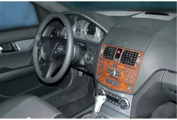 Mercedes C-Class W204 01.06 - 01.11 3D Inleg dashboard Interieurset aansluitend en pasgemaakt op he 11 -Teile
