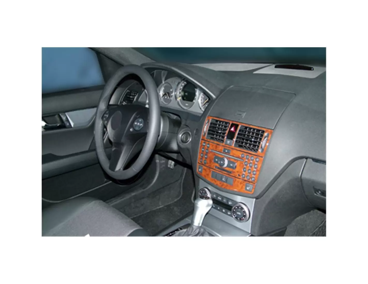 Mercedes C-Class W204 01.06-01.11 3M 3D Interior Dashboard Trim Kit Dash Trim Dekor 11-Parts