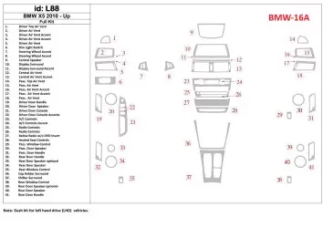 BMW X5 2010-UP Full Set Interior BD Dash Trim Kit