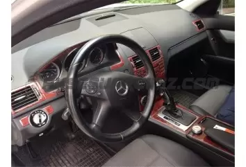Mercedes C-Class W204 01.2006 3M 3D Interior Dashboard Trim Kit Dash Trim Dekor 17-Parts