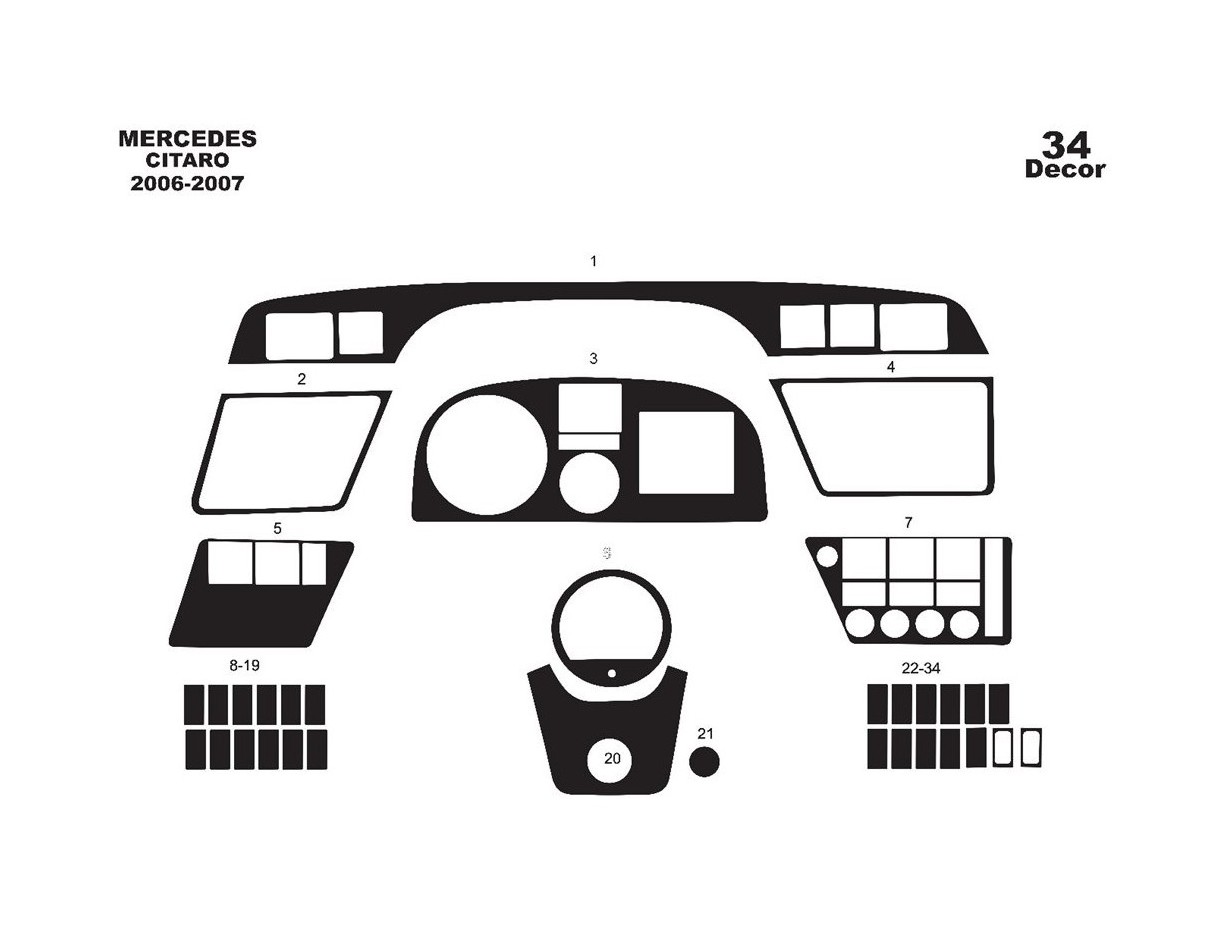 Mercedes Citaro 01.06-01.07 3D Decor de carlinga su interior del coche 34-Partes